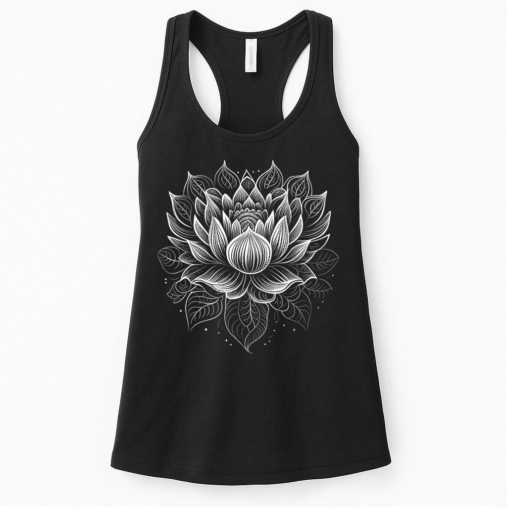 Mandala Lotus Flower Tees For Men Women Girls Womens Tank Top