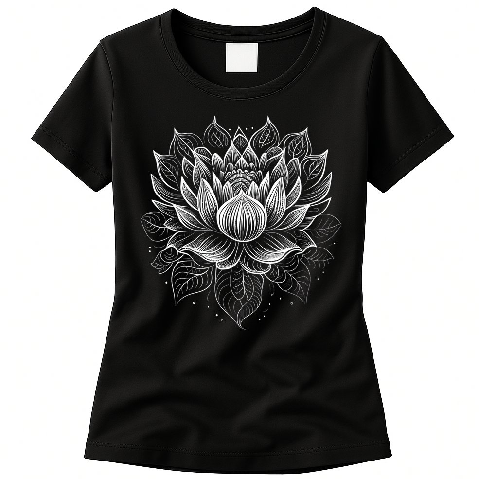 Mandala Lotus Flower Tees For Men Women Girls Womens T-Shirt