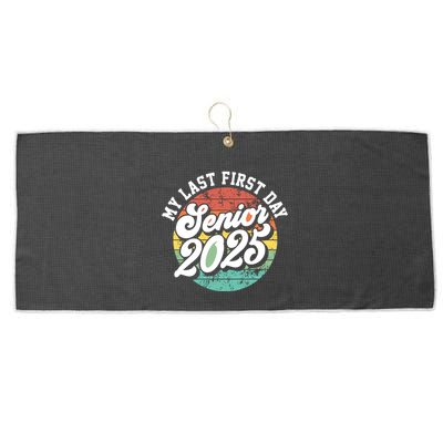 My Last First Day School Senior 2025 Class Of 2025 Vintage Great Gift Large Microfiber Waffle Golf Towel
