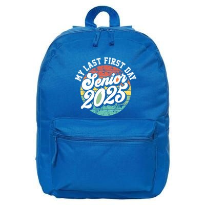 My Last First Day School Senior 2025 Class Of 2025 Vintage Great Gift 16 in Basic Backpack