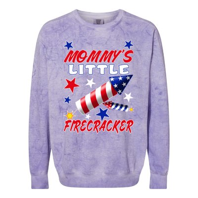 Mommys Little Firecracker 4th Of July Fun Birthday Gift Colorblast Crewneck Sweatshirt