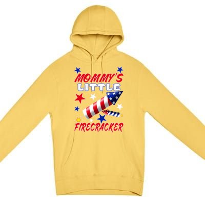 Mommys Little Firecracker 4th Of July Fun Birthday Gift Premium Pullover Hoodie