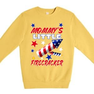 Mommys Little Firecracker 4th Of July Fun Birthday Gift Premium Crewneck Sweatshirt