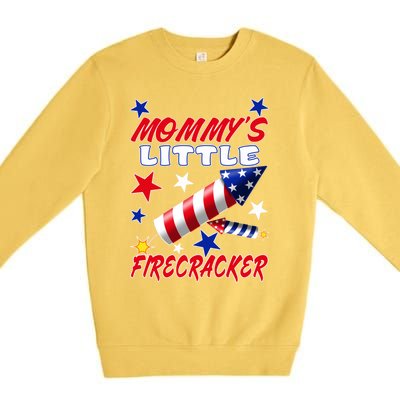 Mommys Little Firecracker 4th Of July Fun Birthday Gift Premium Crewneck Sweatshirt