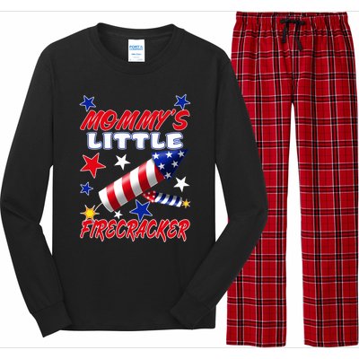 Mommys Little Firecracker 4th Of July Fun Birthday Gift Long Sleeve Pajama Set