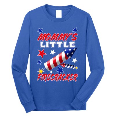 Mommys Little Firecracker 4th Of July Fun Birthday Gift Long Sleeve Shirt