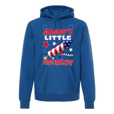 Mommys Little Firecracker 4th Of July Fun Birthday Gift Premium Hoodie