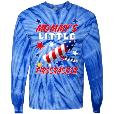 Mommys Little Firecracker 4th Of July Fun Birthday Gift Tie-Dye Long Sleeve Shirt