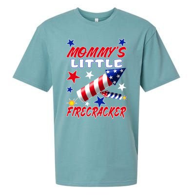 Mommys Little Firecracker 4th Of July Fun Birthday Gift Sueded Cloud Jersey T-Shirt