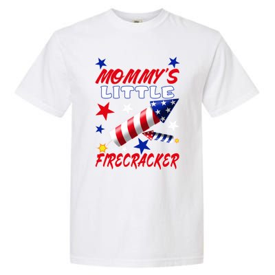 Mommys Little Firecracker 4th Of July Fun Birthday Gift Garment-Dyed Heavyweight T-Shirt