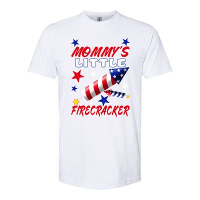 Mommys Little Firecracker 4th Of July Fun Birthday Gift Softstyle CVC T-Shirt