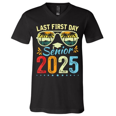 My Last First Day Senior 2025 Back To School Class Of 2025 V-Neck T-Shirt