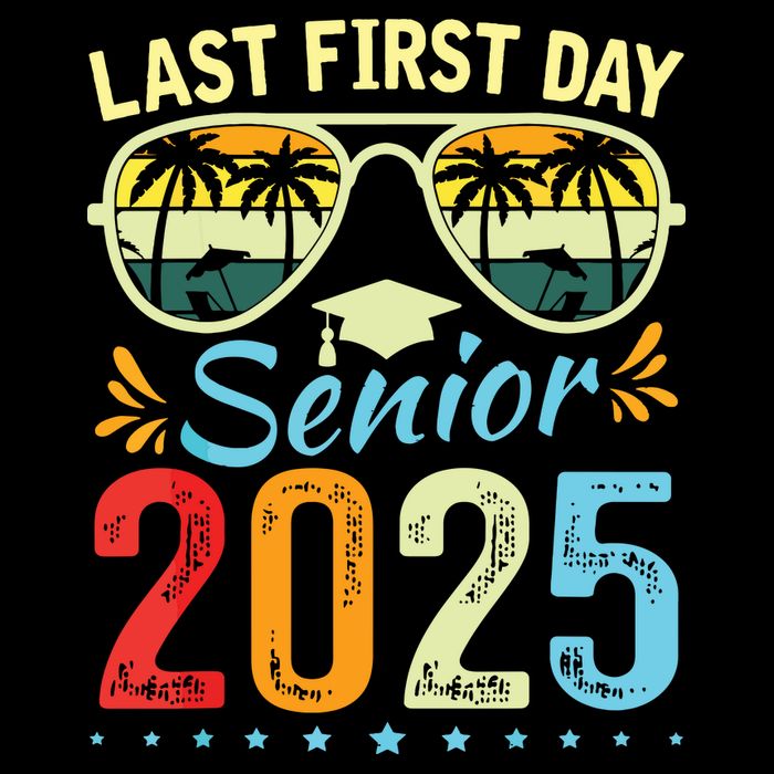 My Last First Day Senior 2025 Back To School Class Of 2025 7-Panel Snapback Hat
