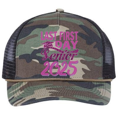 My Last First Day Senior Back To School 2025 Class Of 2025 Retro Rope Trucker Hat Cap