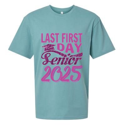My Last First Day Senior Back To School 2025 Class Of 2025 Sueded Cloud Jersey T-Shirt