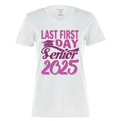 My Last First Day Senior Back To School 2025 Class Of 2025 Women's Momentum V-Neck T-Shirt