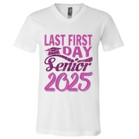 My Last First Day Senior Back To School 2025 Class Of 2025 V-Neck T-Shirt