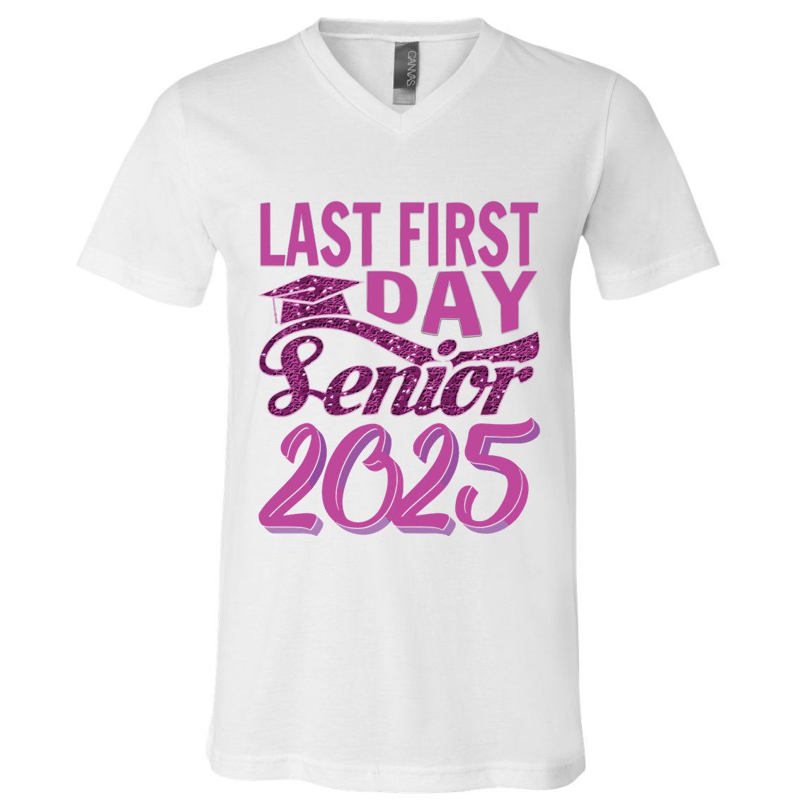 My Last First Day Senior Back To School 2025 Class Of 2025 V-Neck T-Shirt