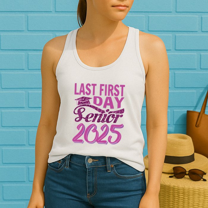 My Last First Day Senior Back To School 2025 Class Of 2025 Womens Tank Top