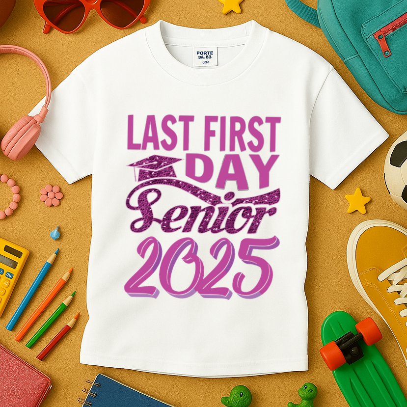 My Last First Day Senior Back To School 2025 Class Of 2025 Kids T-Shirt