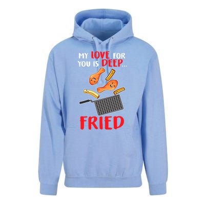 My Love For You Is Deep Fried Valentine Gift Chicken Fries Meaningful Gift Unisex Surf Hoodie