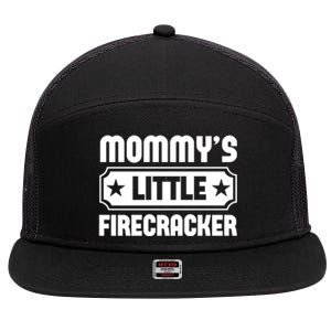 Mommys Little Firecracker Funny Mothers Day Funny Gift 7 Panel Mesh Trucker Snapback Hat