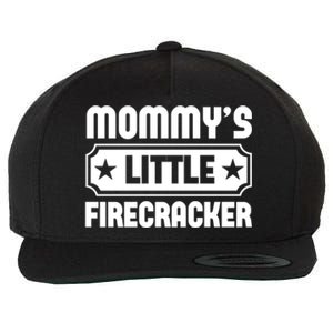 Mommys Little Firecracker Funny Mothers Day Funny Gift Wool Snapback Cap