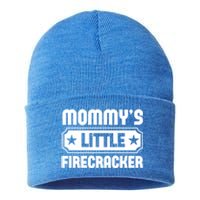 Mommys Little Firecracker Funny Mothers Day Funny Gift Sustainable Knit Beanie