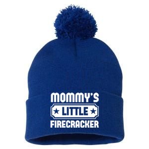 Mommys Little Firecracker Funny Mothers Day Funny Gift Pom Pom 12in Knit Beanie