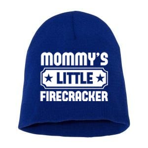 Mommys Little Firecracker Funny Mothers Day Funny Gift Short Acrylic Beanie