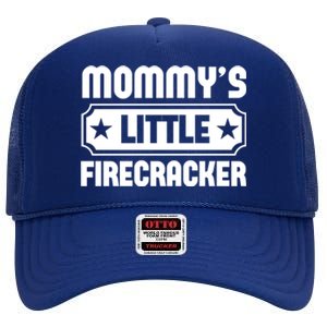 Mommys Little Firecracker Funny Mothers Day Funny Gift High Crown Mesh Back Trucker Hat