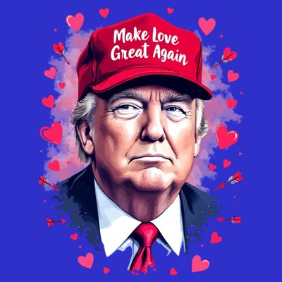 Make Love Great Again Funny Trump ValentineS Day 2025 Gift T-Shirt