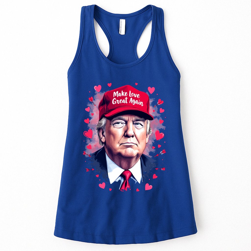 Make Love Great Again Funny Trump ValentineS Day 2025 Gift Womens Tank Top