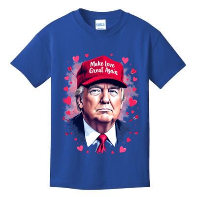 Make Love Great Again Funny Trump ValentineS Day 2025 Gift Kids T-Shirt