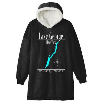 Modern Lake George New York Hooded Wearable Blanket