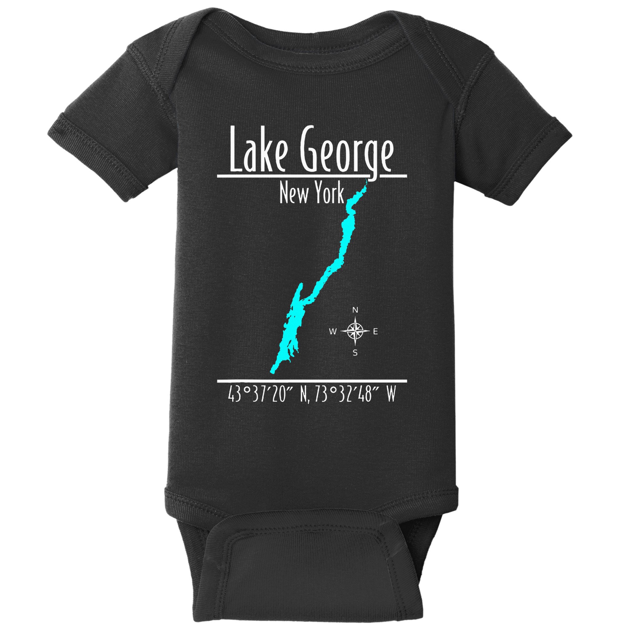 Modern Lake George New York Baby Bodysuit