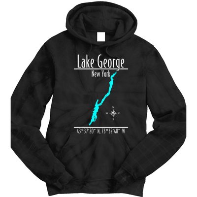 Modern Lake George New York Tie Dye Hoodie