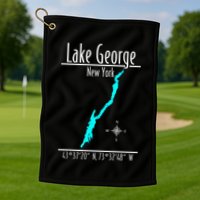 Modern Lake George New York Golf Towel