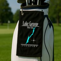 Modern Lake George New York Golf Towel