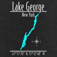 Modern Lake George New York Golf Towel