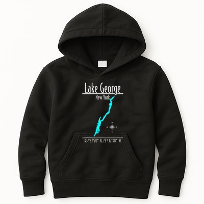 Modern Lake George New York Kids Hoodie