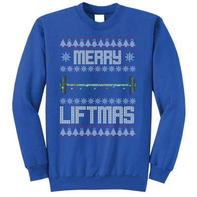 Merry Liftmas Gym Equipt Holiday Gift Ugly Christmas Great Gift Tall Sweatshirt