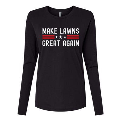 Make Lawns Great Again Funny Lawn Mower Dad Gardener Womens Cotton Relaxed Long Sleeve T-Shirt