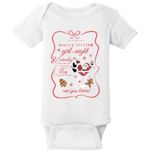 Merry Little Girl Night Christmas Party Santa Claus Xmas Baby Bodysuit