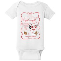 Merry Little Girl Night Christmas Party Santa Claus Xmas Baby Bodysuit