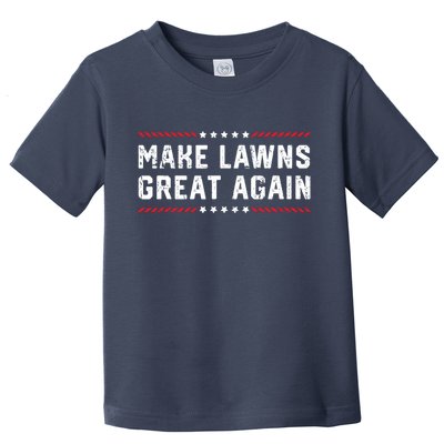 Make Lawns Great Again Lawn Mowing Dad American Flag Toddler T-Shirt