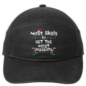 Most Likely Get Most Presents Christmas Xmas Family Matching 7-Panel Snapback Hat