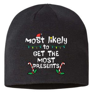 Most Likely Get Most Presents Christmas Xmas Family Matching Sustainable Beanie