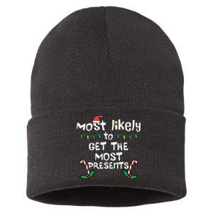 Most Likely Get Most Presents Christmas Xmas Family Matching Sustainable Knit Beanie