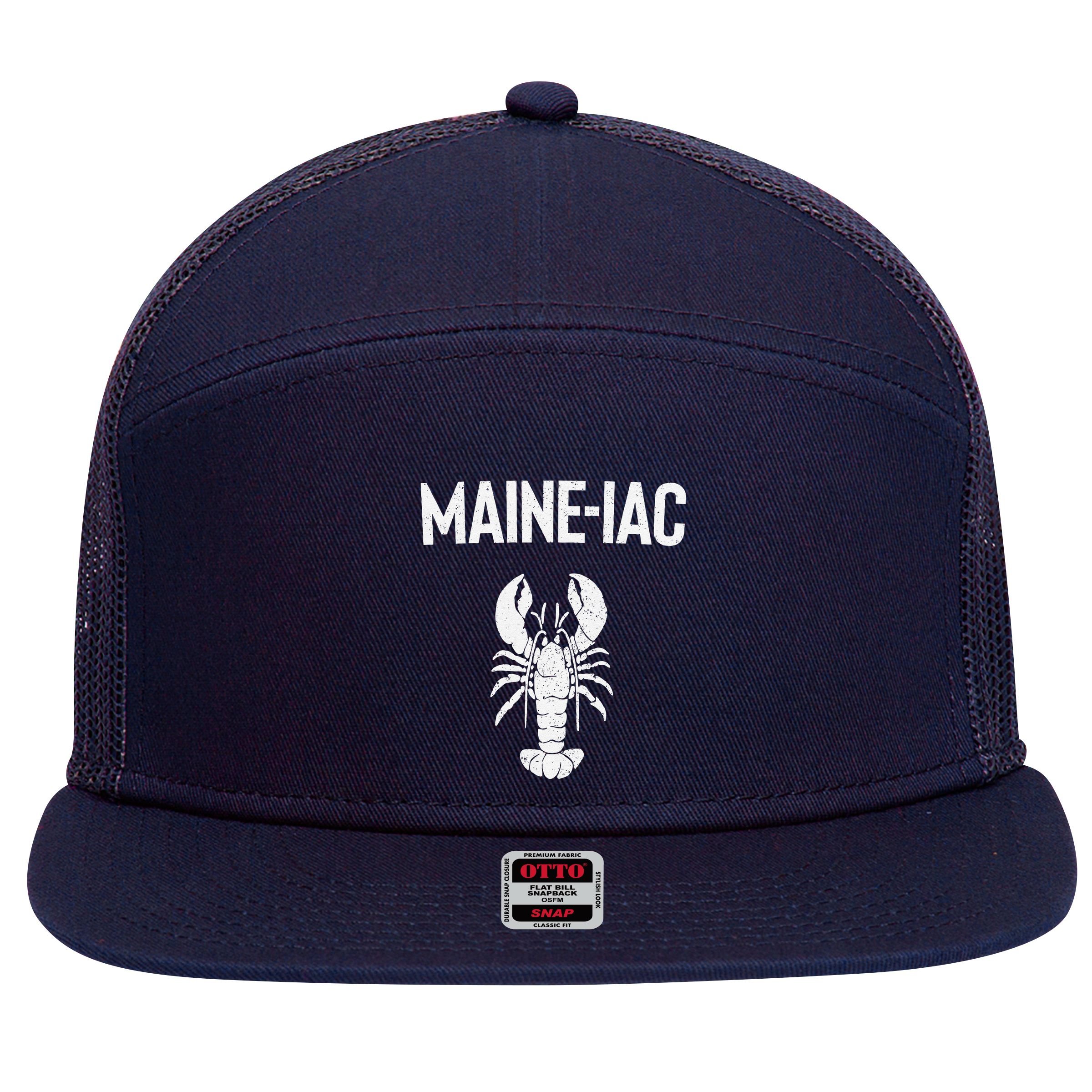 Maine Lobster Gift Lobster Fishing Trip Lobstering Fisherman 7 Panel Mesh Trucker Snapback Hat